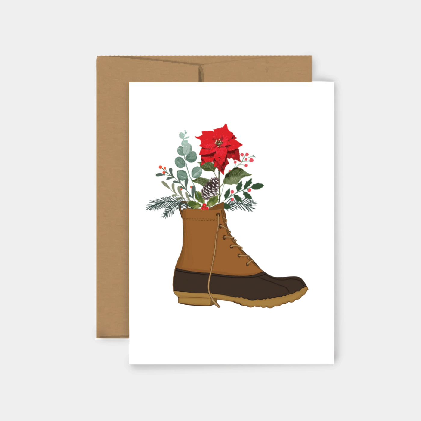 Holiday Boot Bouquet Greeting Card