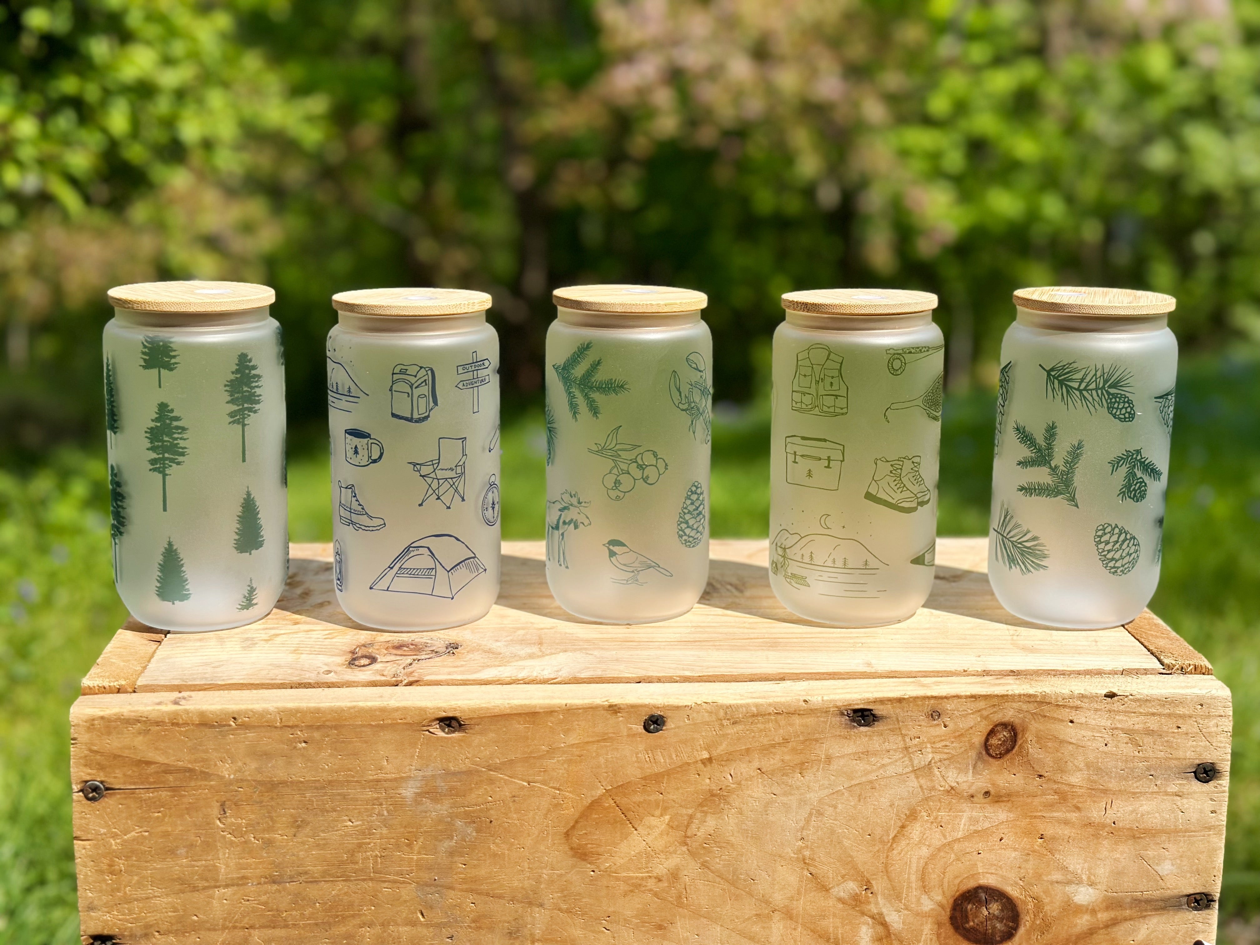 Maine Beer Can Glasses, Maine Drinkware, Down East Shop