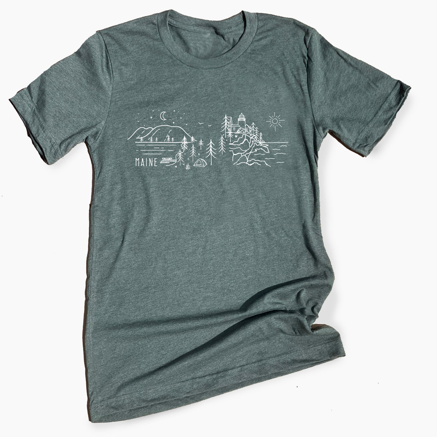 Maine Lake + Lighthouse T-Shirt