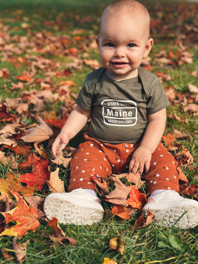 Maine State Line Sign Onesie