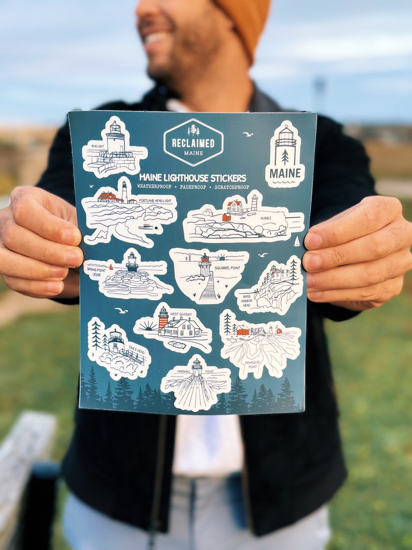 Maine Lighthouses Sticker Sheet