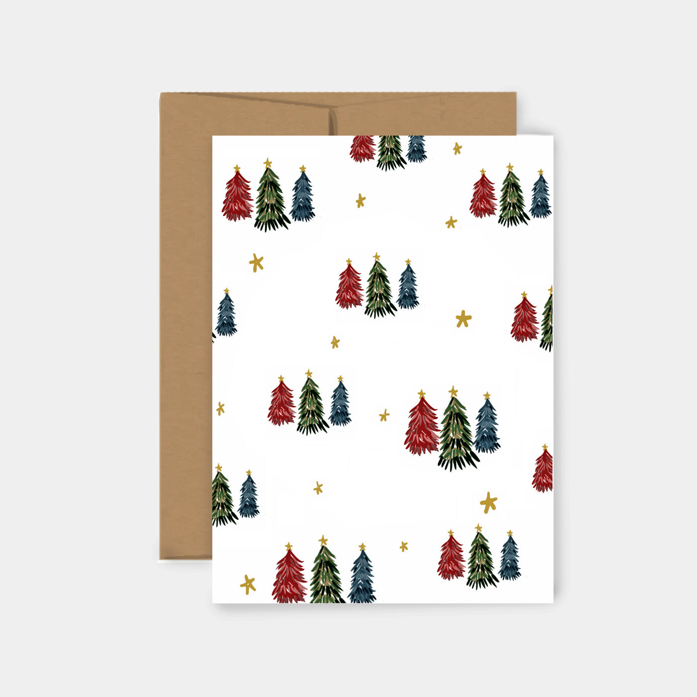 Christmas Trees + Stars Greeting Card