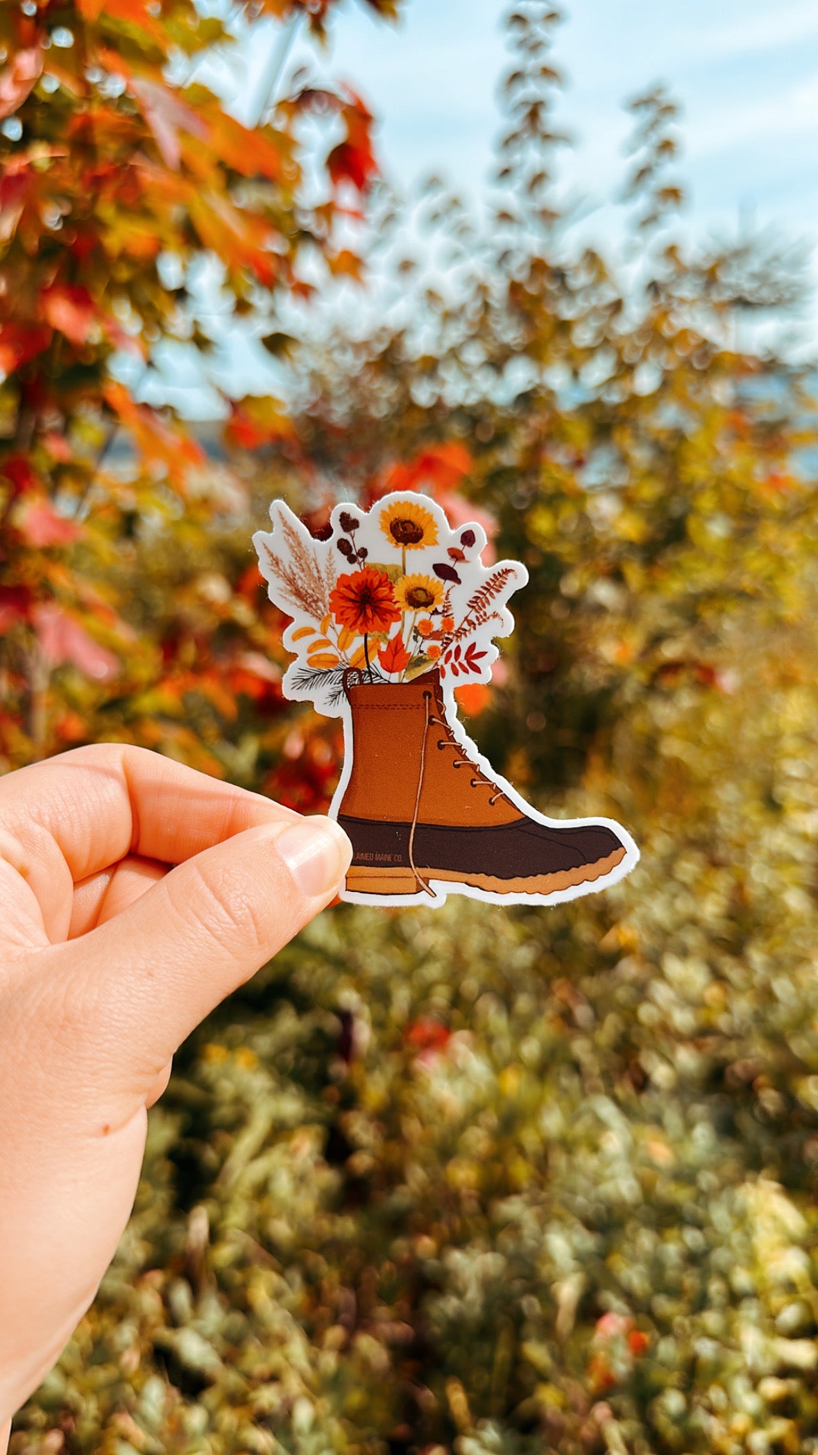 Fall Boot Bouquet Sticker