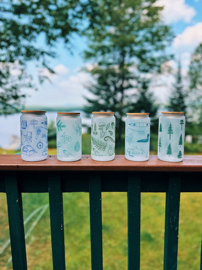 Outdoor Adventure Frosted Can Glass