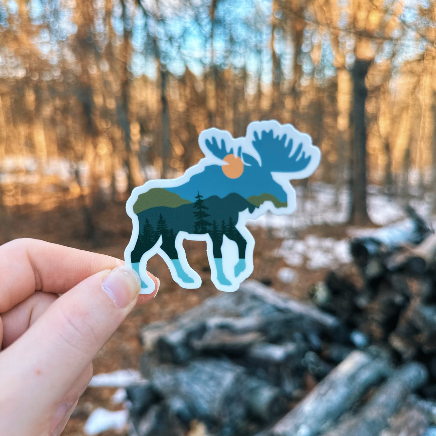 Moose + Mountains Sticker