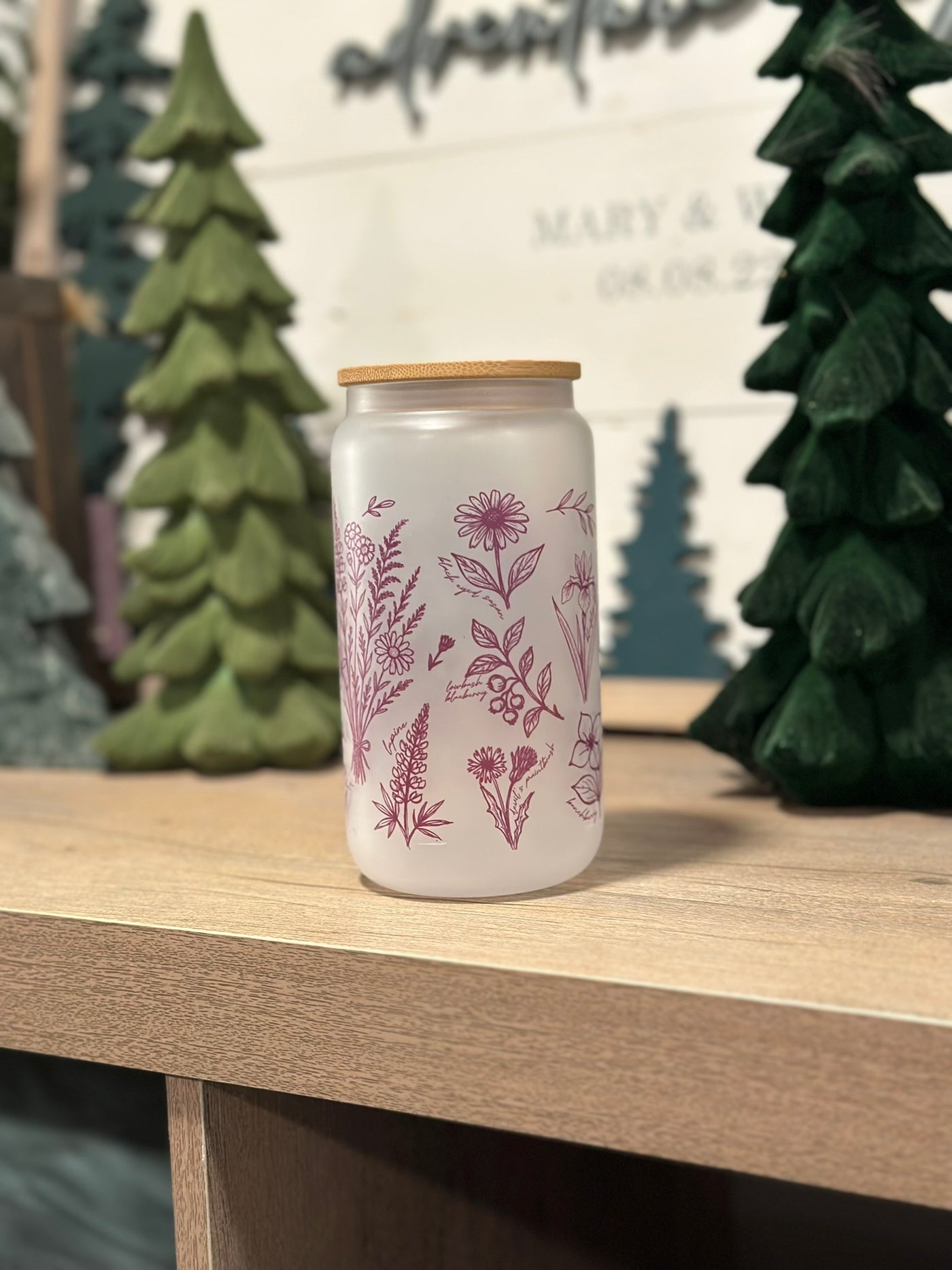 Wildflower Frosted Can Glass