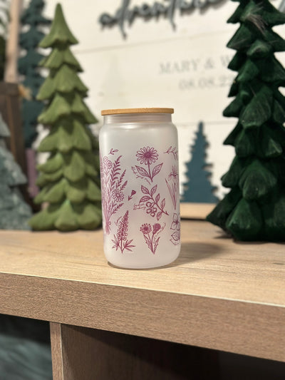 Wildflower Frosted Can Glass