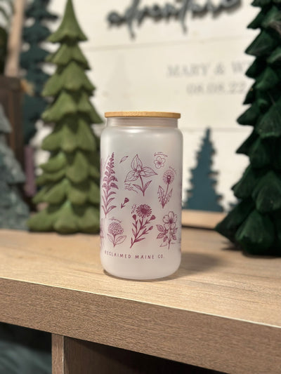 Wildflower Frosted Can Glass