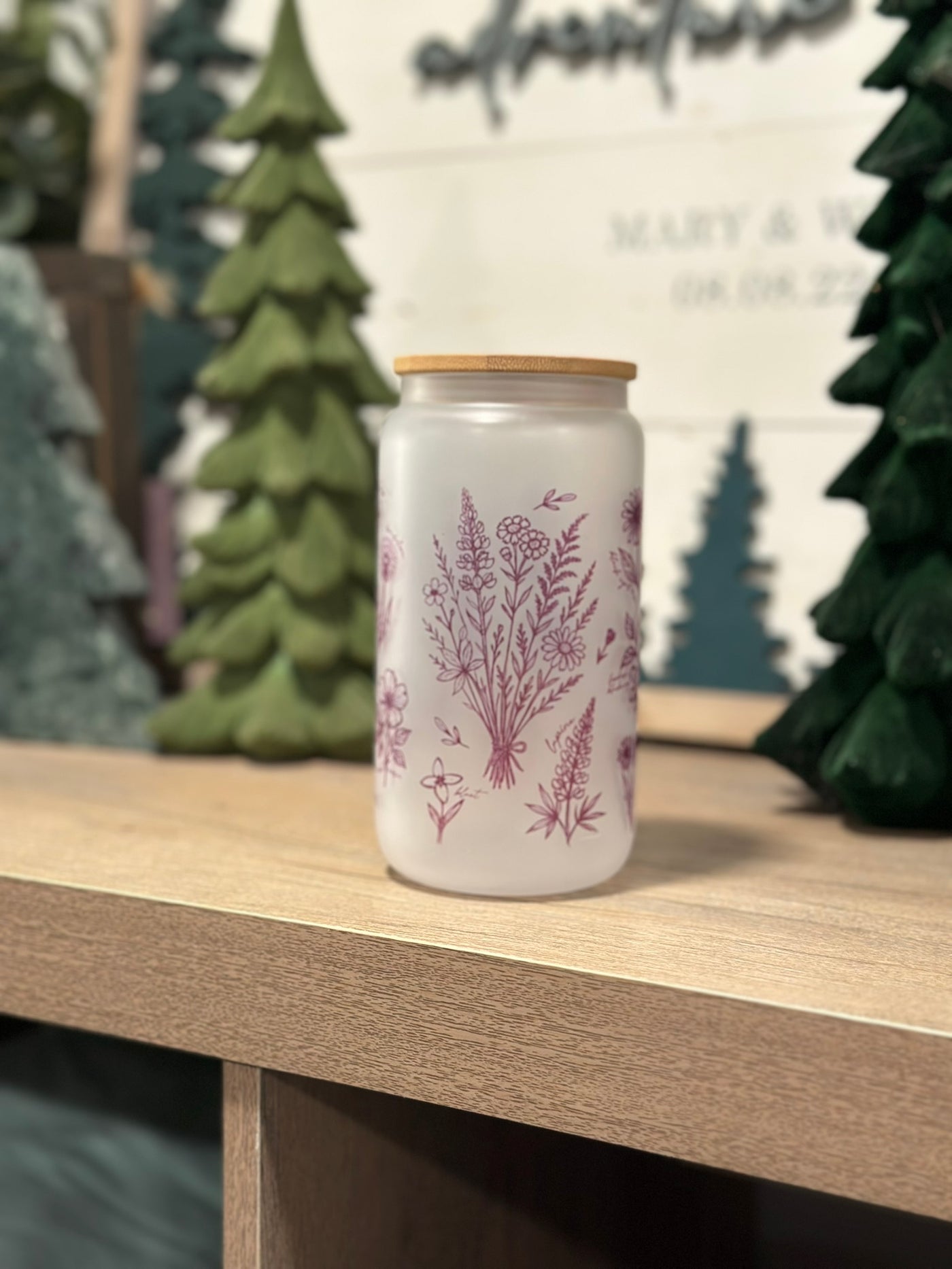 Wildflower Frosted Can Glass