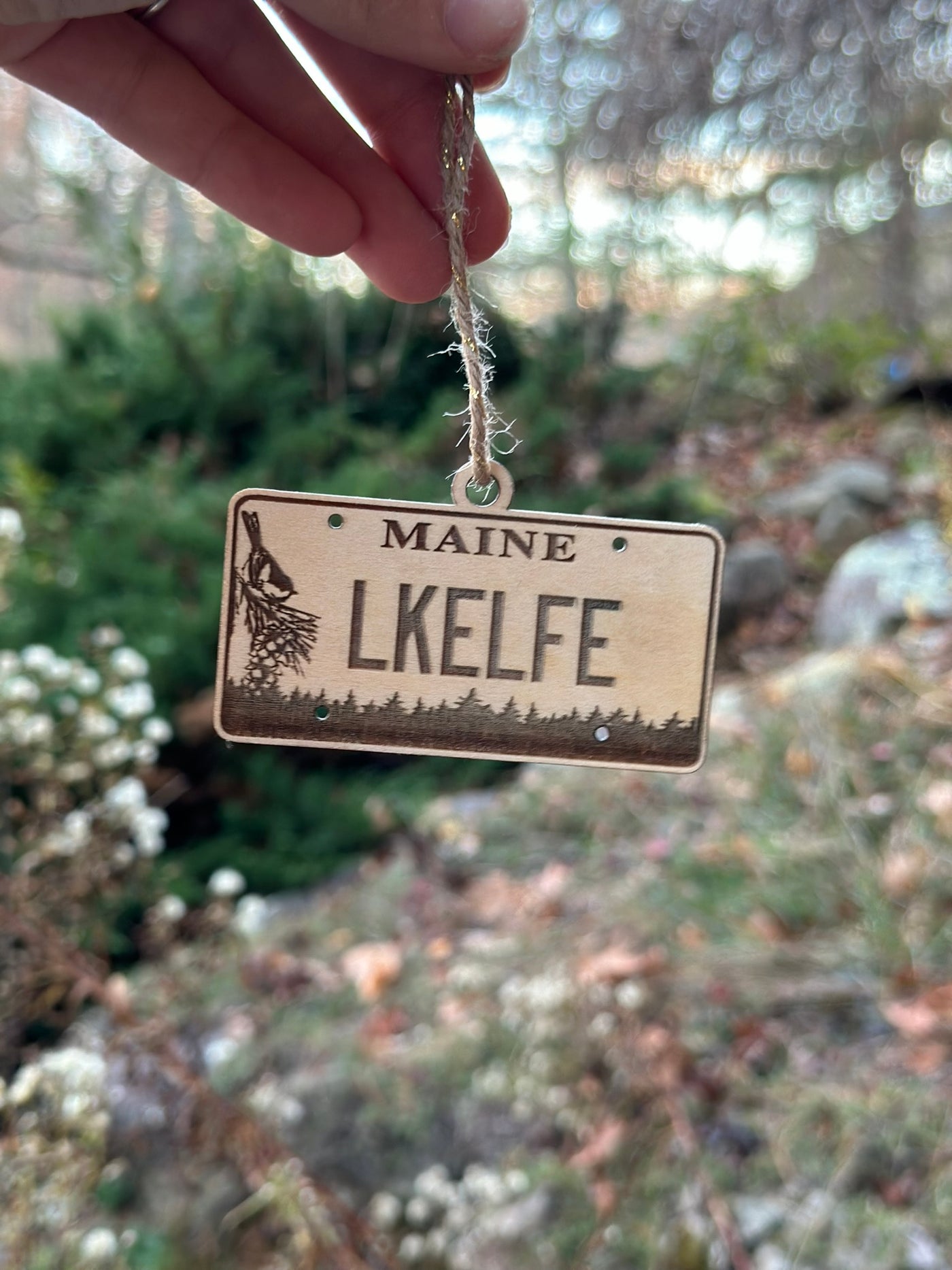 Custom Maine License Plate Ornament