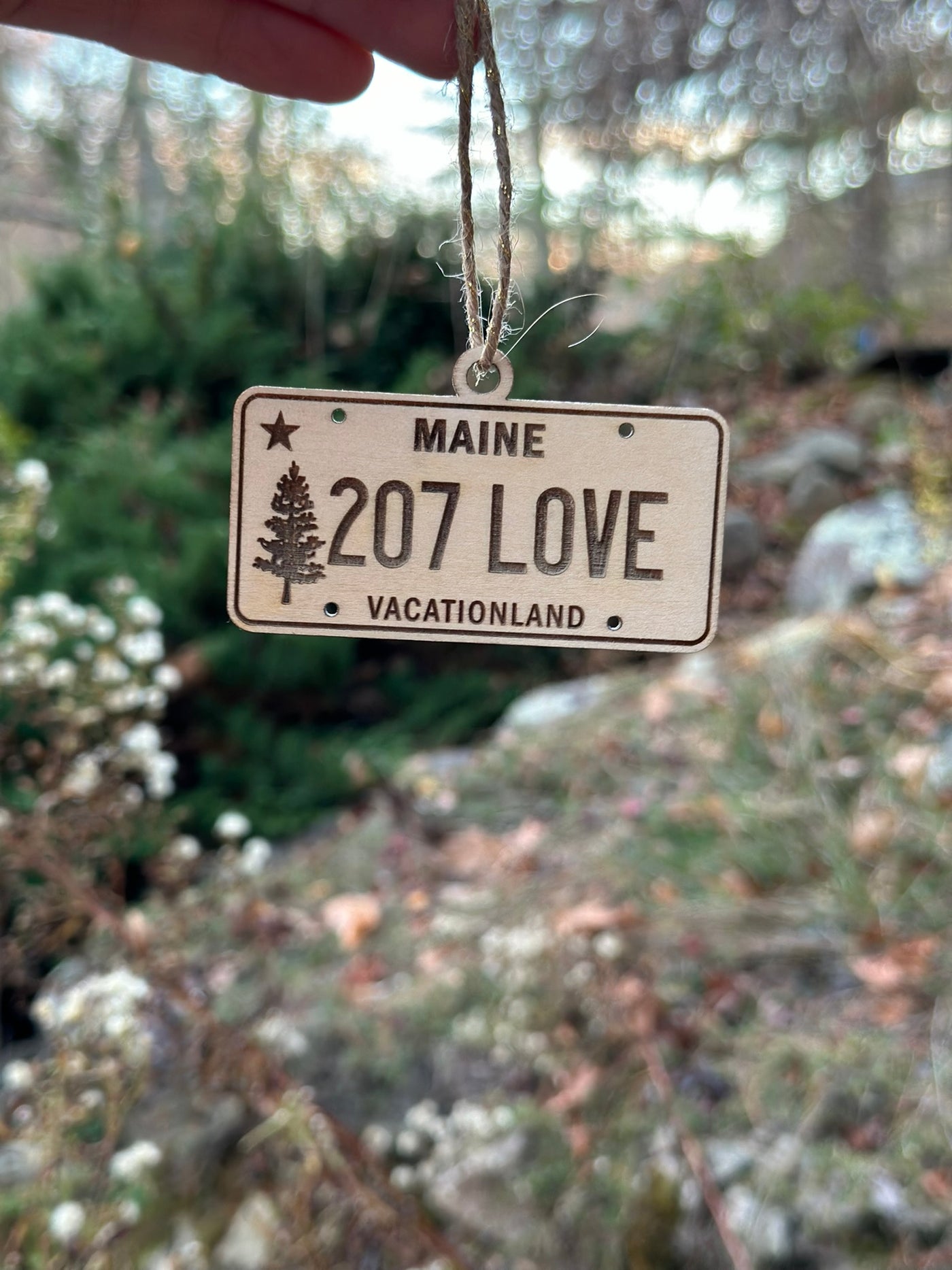 Custom Maine License Plate Ornament