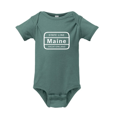 Maine State Line Sign Onesie