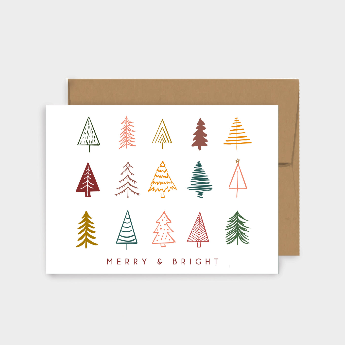 Merry + Bright Holiday Greeting Card
