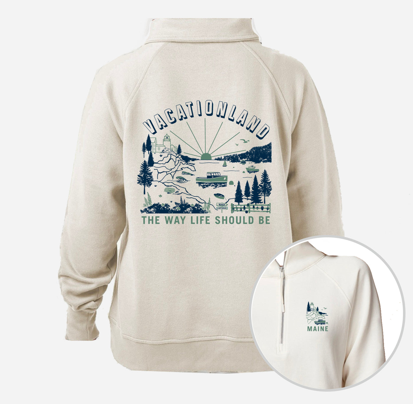 Vacationland Half Zip Sweatshirt