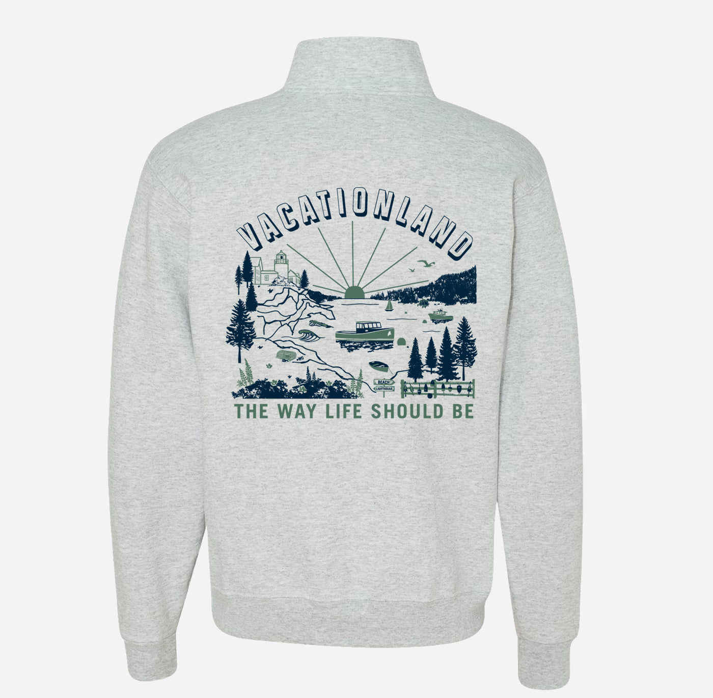 Vacationland Ash Quarter Zip Sweatshirt