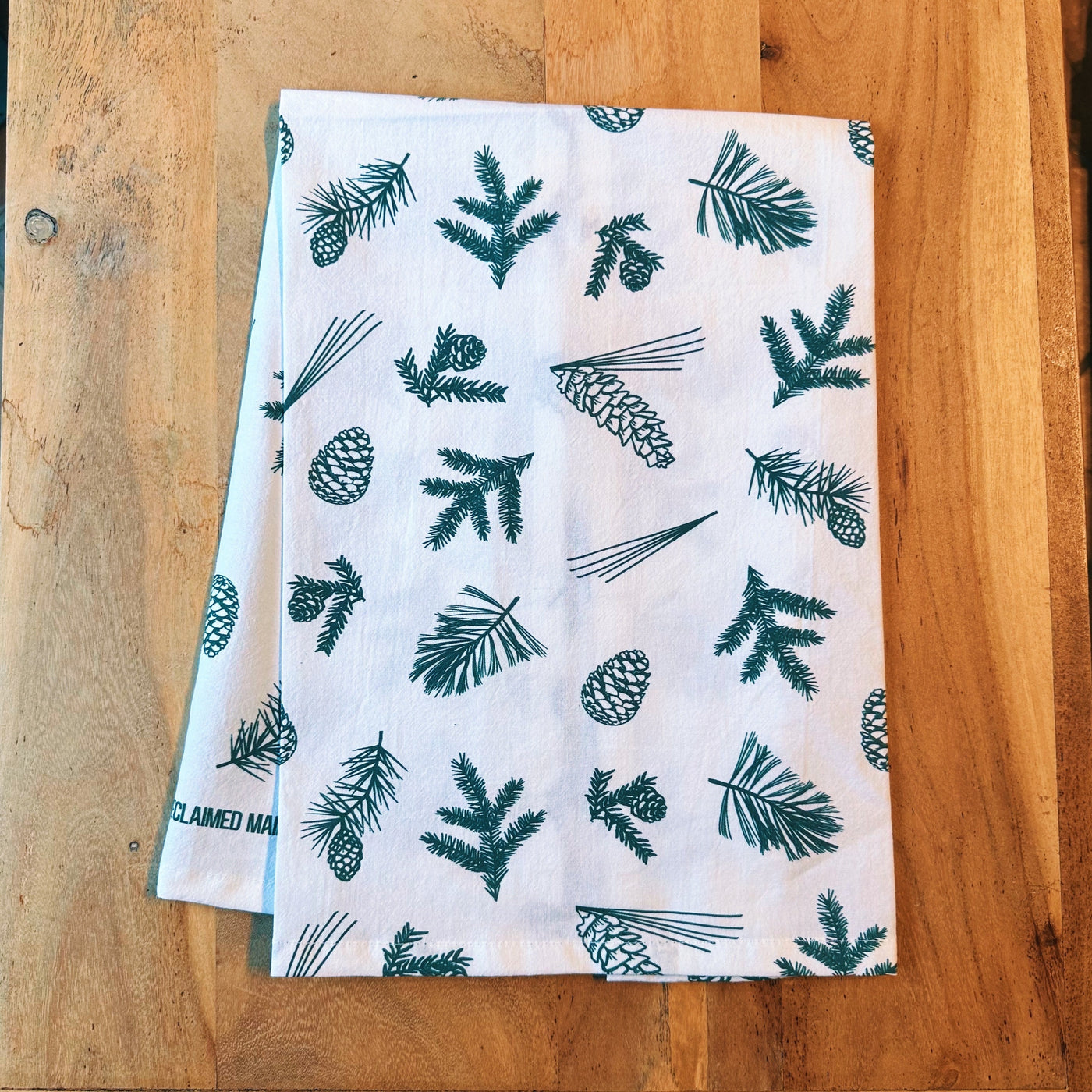 Pine Cones + Needles Tea Towel