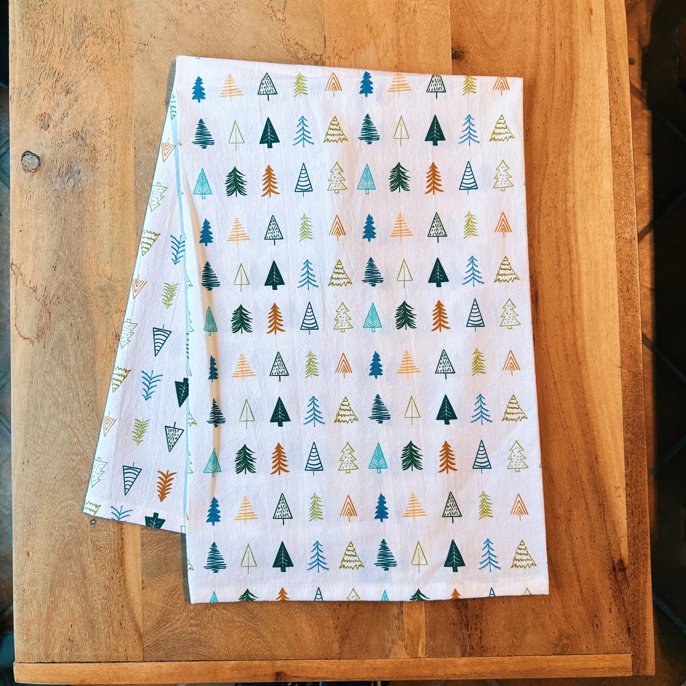 Hand Drawn Pines Tea Towel | Kitchen Towel | Trees Tea Towel | Woodland Gifts