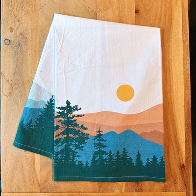 Mountain View Tea Towel | Kitchen Towel | Woodland Tea Towel | Woodland Gifts