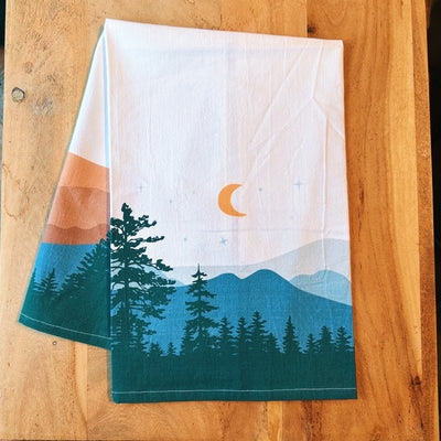 Mountain View Tea Towel | Kitchen Towel | Woodland Tea Towel | Woodland Gifts