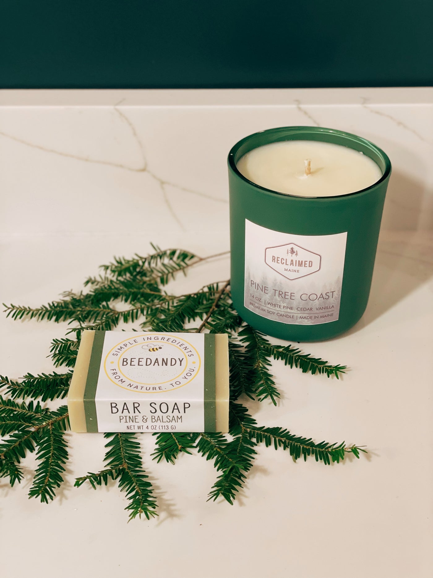 Pine Candle & Soap Gift Set