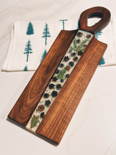 Pine Cones + Needles Serving Board with Handle