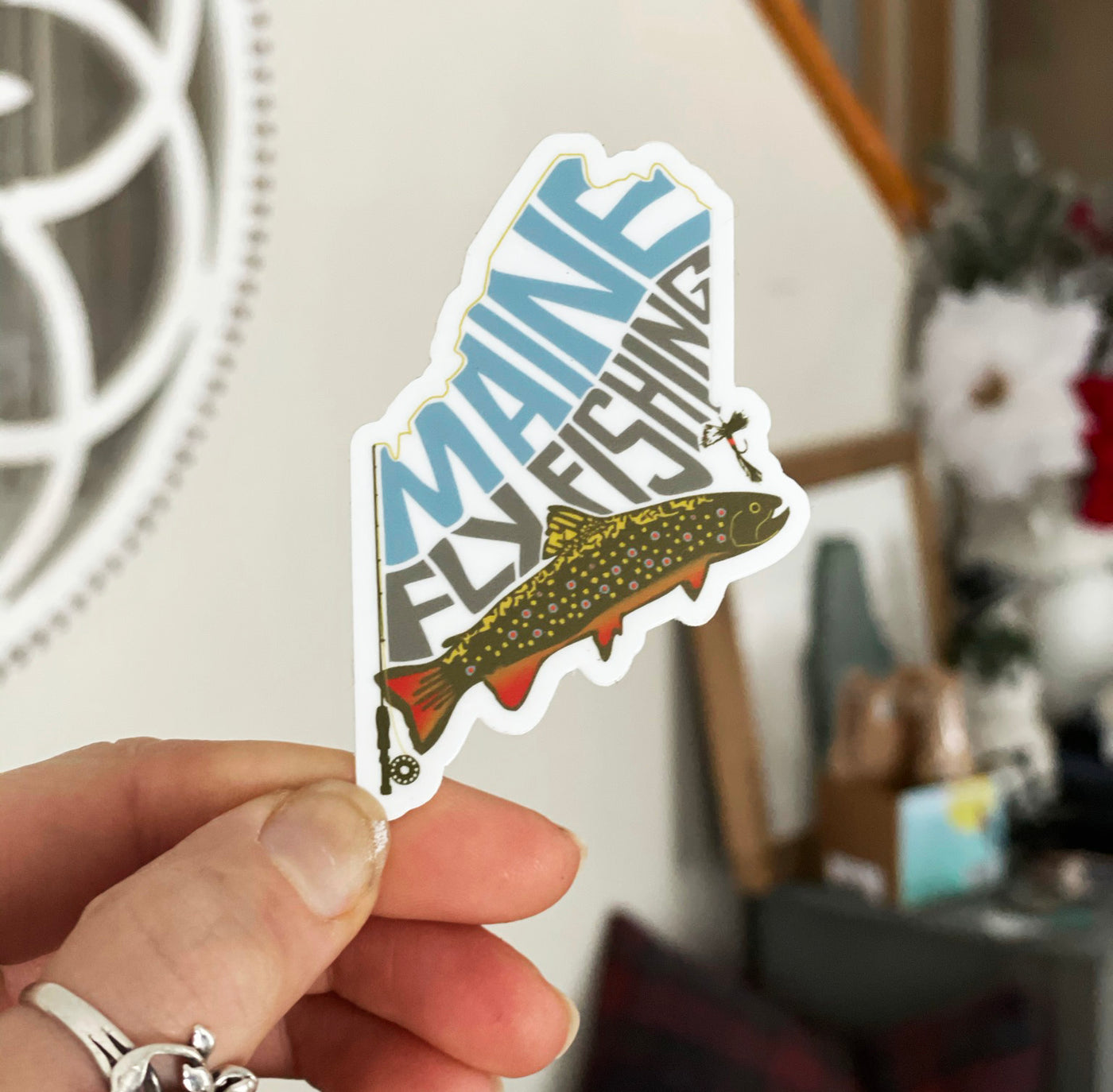 Maine Fly Fishing Sticker