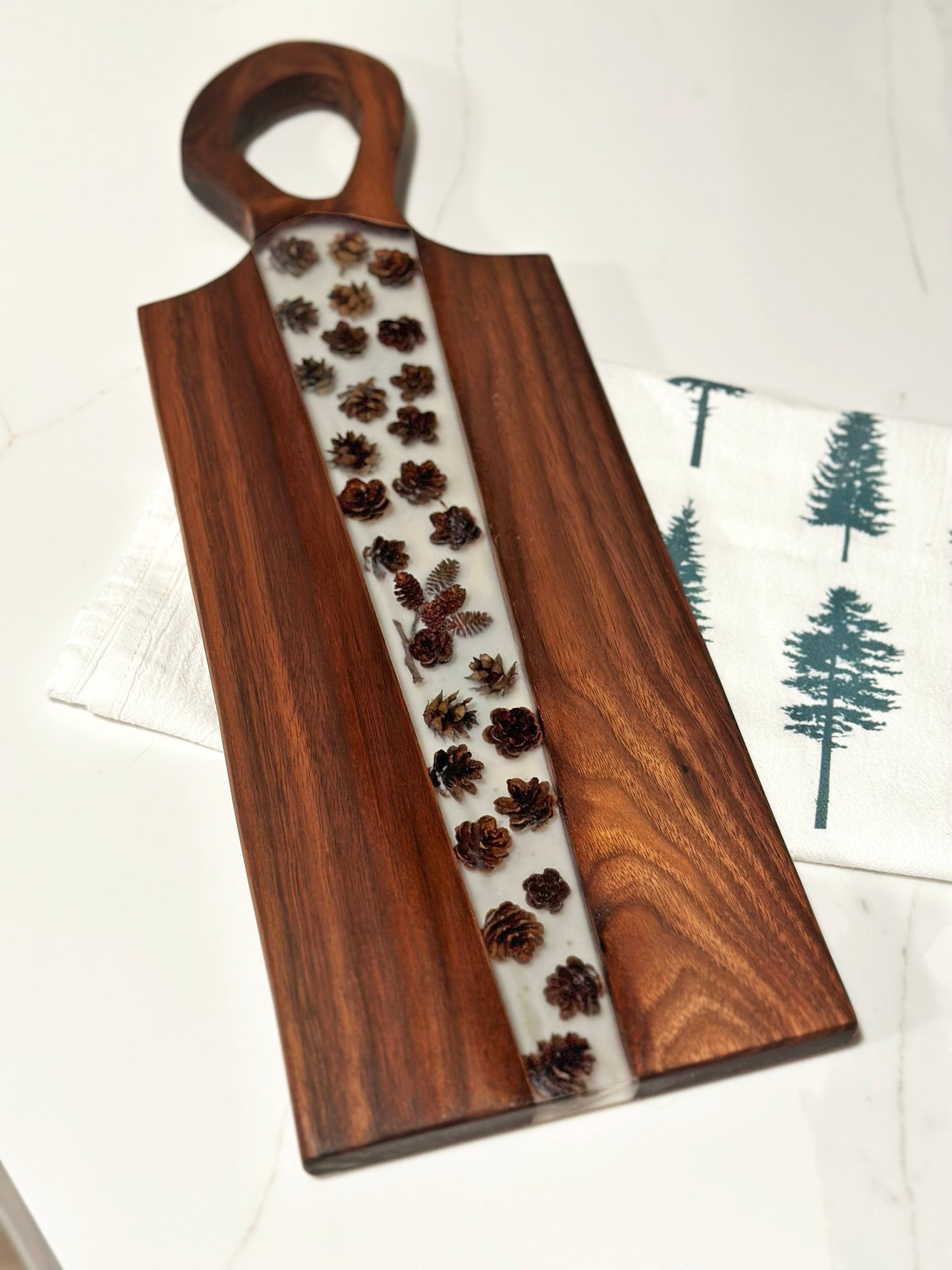 Pine Cones Serving Board with Handle