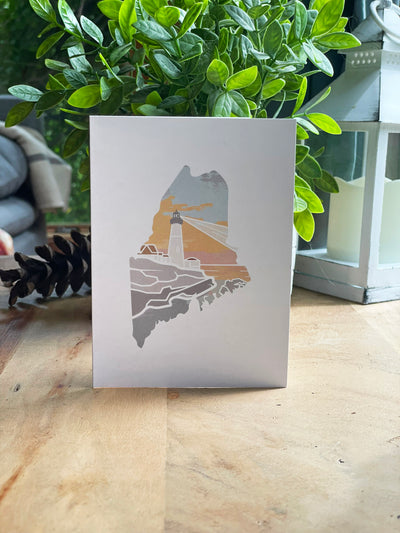 Maine Sunrise Lighthouse Greeting Card