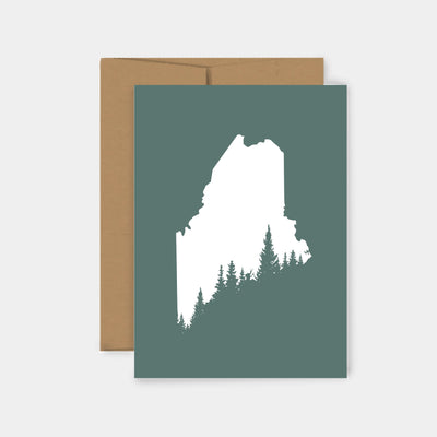 Maine Pine Tree Coast Greeting Card