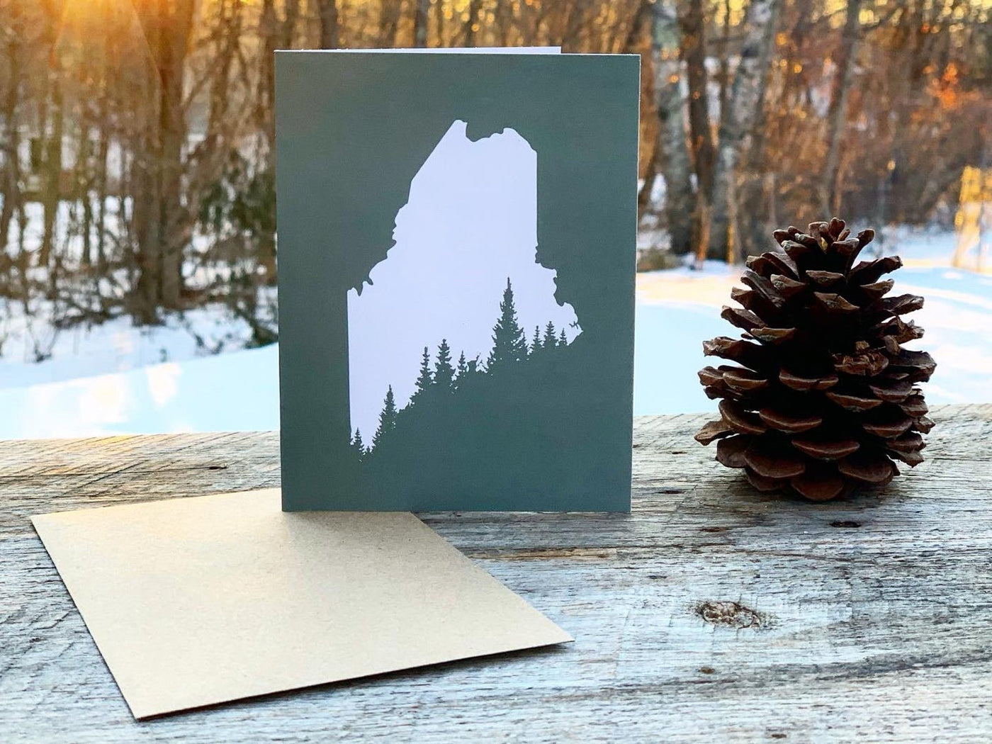 Maine Pine Tree Coast Greeting Card
