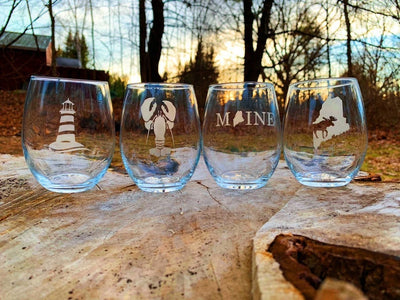 IMPERFECT Maine Etched Glasses (Set of 2 or 4)