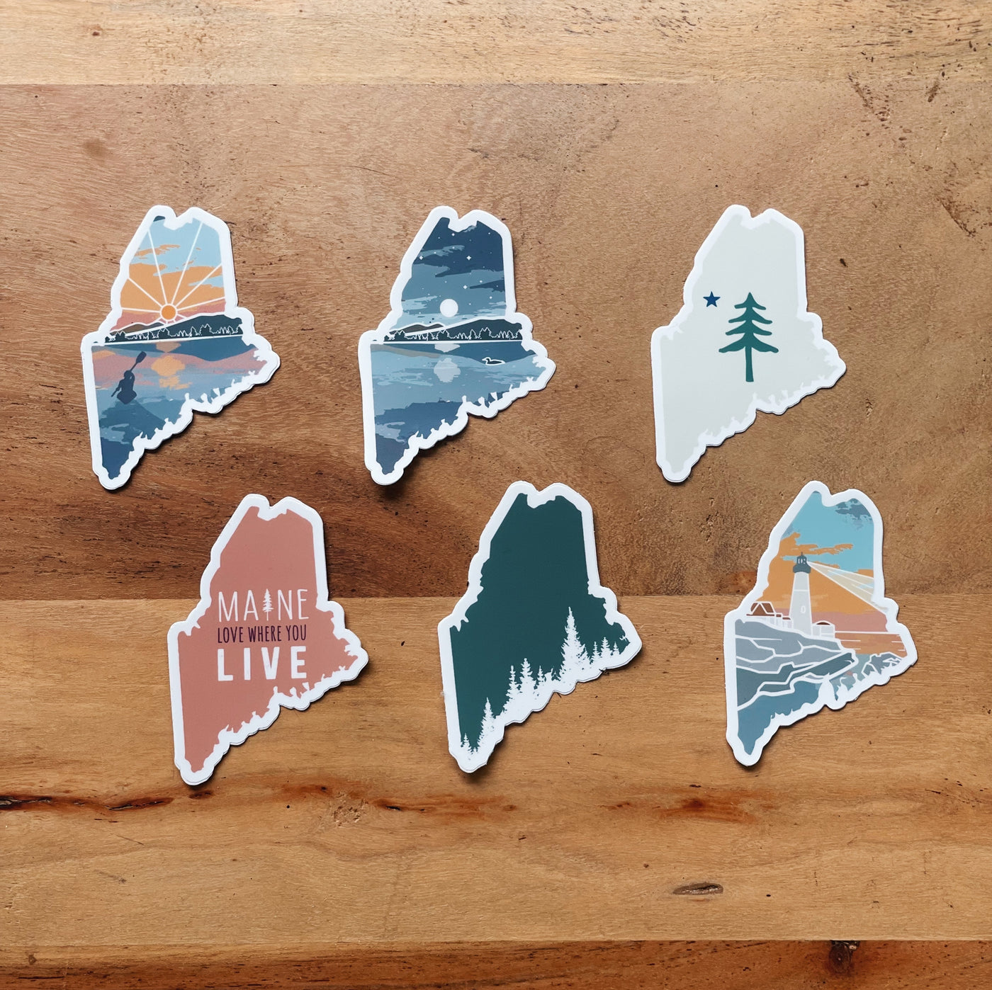 Maine Shaped Sticker Bundle