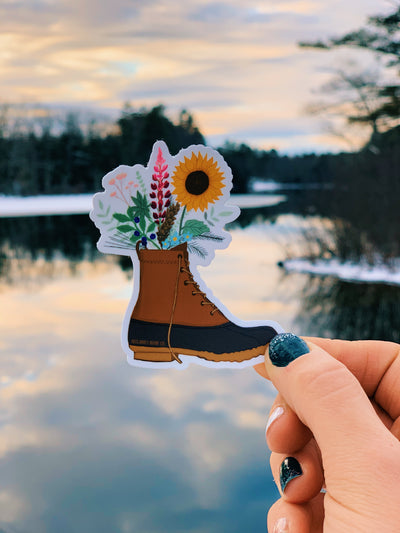 Maine Boot Bouquet Sticker